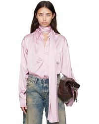 Acne Studios - ピンク レイヤード サテン ブラウス - Lyst