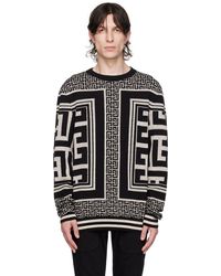 Balmain - Embroidered Wool Blend Sweater - Lyst