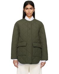 BOSS - Khaki Quilted Jacket - Lyst