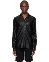 メンズ Nanushka ブラック ヴィーガンレザー Marron ジャケット