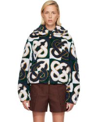 CASABLANCA - Check Monogram Fleece Jacket - Lyst