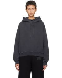 T By Alexander Wang - グレー パフロゴ フーディ - Lyst