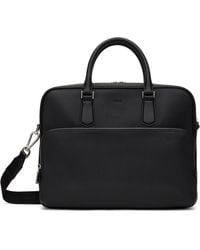 BOSS - Leather Emed Logo Briefcase - Lyst
