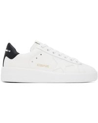 Golden Goose - White & Black Purestar Sneakers - Lyst
