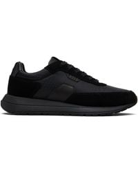 BOSS - Suede Trim Sneakers - Lyst