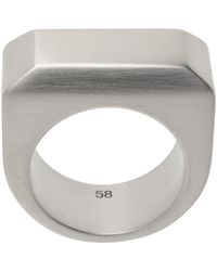 Rick Owens - Silver Beveled Ring - Lyst