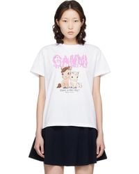 Ganni - Graphic Cotton T-Shirt - Lyst