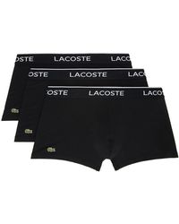 Lacoste - Three-pack Black Logo Boxers - Lyst