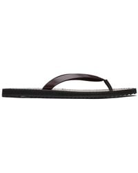 The Row - Burgundy City Flat Sandals - Lyst