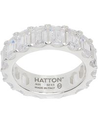 Hatton Labs - Bague de gage d'amour éternel argentée à zircones octogonales - Lyst