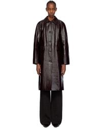 TOTEME - Croc-Effect Leather Coat - Lyst