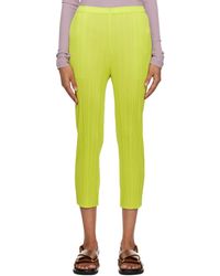 Pleats Please Issey Miyake - Yellow Monthly Colors December Trousers - Lyst