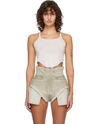 Rick Owens - Off- Temple Basic Cropped Tank Top - Lyst