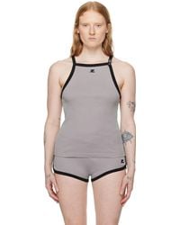 Courreges - Gray Buckle Contrast Tank Top - Lyst