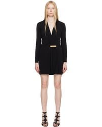 Tom Ford - ブラック Vネック 長袖 カクテル ミニドレス - Lyst