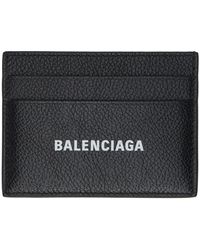 Balenciaga - Porte-cartes noir à logo imprimé - Lyst