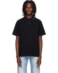 Versace - Piquet Crystal Embroidered Knitted Collar Polo - Lyst
