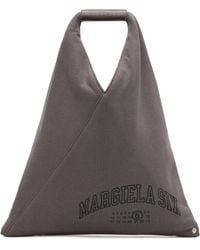 MM6 by Maison Martin Margiela - グレー スモール Varsity Print スウェット トートバッグ - Lyst
