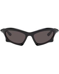 Balenciaga - Black Bat Rectangle Sunglasses - Lyst