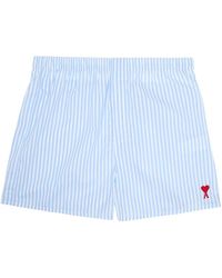 Ami Paris - Blue & White Ami De Cœur Boxers - Lyst