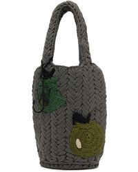 JW Anderson - Ssense Exclusive Gray Apple Knitted Tote - Lyst