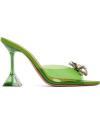 AMINA MUADDI Green Kim Heeled Sandals | Lyst