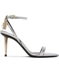 Tom Ford - Nappa Padlock Pointy Naked Heeled Sandals - Lyst