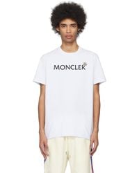 Moncler - ホワイト フロックロゴ Tシャツ - Lyst