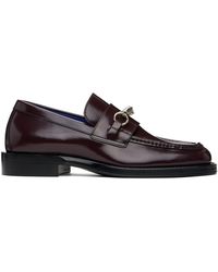 Burberry - Purple Leather Barbed Loafers - Lyst