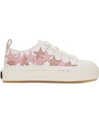 Amiri - Baskets Blanc Et Rose À Appliqués Graphiques Et À Plateforme - Lyst