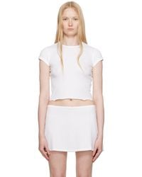 Skims - Drop Needle Pointelle Baby T-Shirt - Lyst