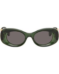 Loewe - Lunettes De Soleil Ovales Beveled Vertes À Anagrammes - Lyst