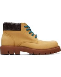 Bottega Veneta - Tan Haddock Lace-Up Boots - Lyst