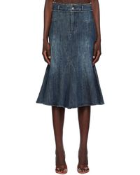 Miaou - Blue Gaudi Denim Midi Skirt - Lyst