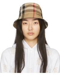 Burberry - Beige Canvas Giant Check Bucket Hat - Lyst