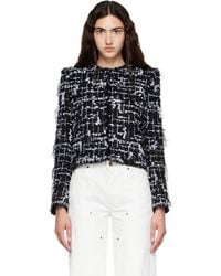 Balmain - Cropped Fringed Tweed Jacket - Lyst