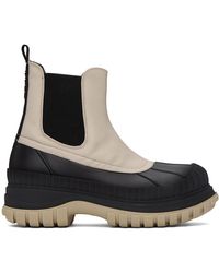 Ganni - Beige & Black Outdoor Chelsea Boots - Lyst