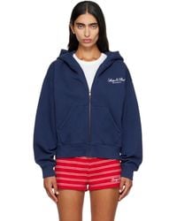 Sporty & Rich - Vendome La Embroidered Zip Hoodie - Lyst