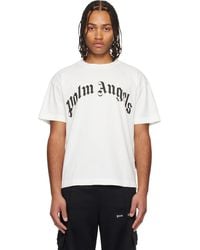 Palm Angels - Off- Curved Logo T-Shirt - Lyst