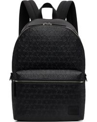 HUGO - Sac À Dos Noir En Cuir Synthétique À Logos Gaufrés - Lyst