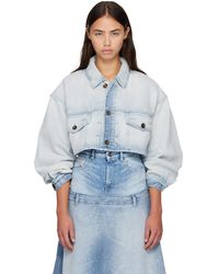 DIESEL - Oversized Cropped Trucker Denim Jacket - Lyst