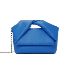 JW Anderson - Blue Medium Twister Leather Top Handle Bag - Lyst