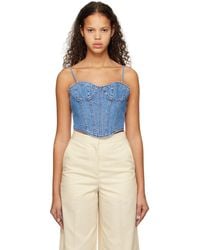 Juun.J - Camisole bleue en denim à panneaux - Lyst