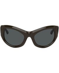 Dries Van Noten - Ssense Exclusive Brown Linda Farrow Edition goggle Sunglasses - Lyst