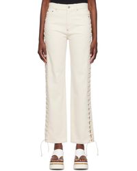 Stella McCartney - Off-white Lace-up Jeans - Lyst