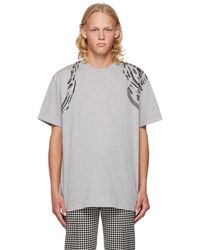 Alexander McQueen - T-shirt gris à harnais et à crâne - Lyst