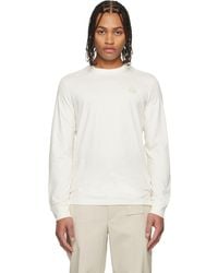 Moncler - Off- Leather Logo Long Sleeve T-Shirt - Lyst