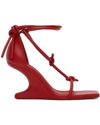 Rick Owens - Red Cantilever 8 T Straps Heeled Sandals - Lyst