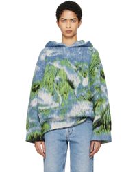 The Attico - ブルー Swan Print フーディ - Lyst