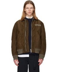 Sacai - Treated Nylon Twill Bomber Jacket - Lyst